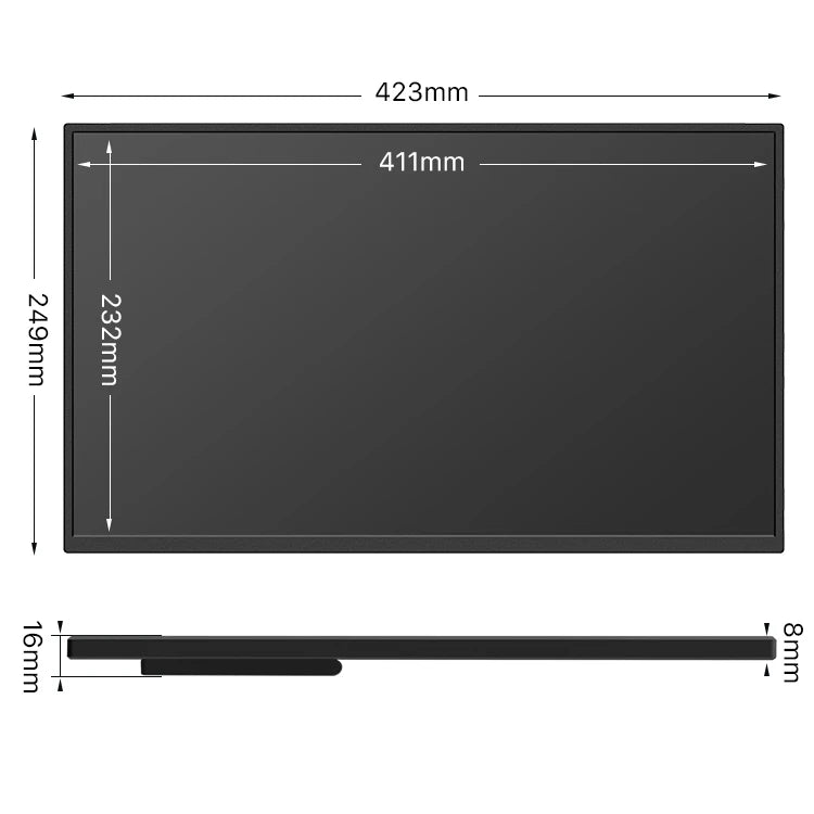 Monitor portátil para juegos de 18,5" – 1080p FHD, USB-C/HDMI, 100 Hz/60 Hz
