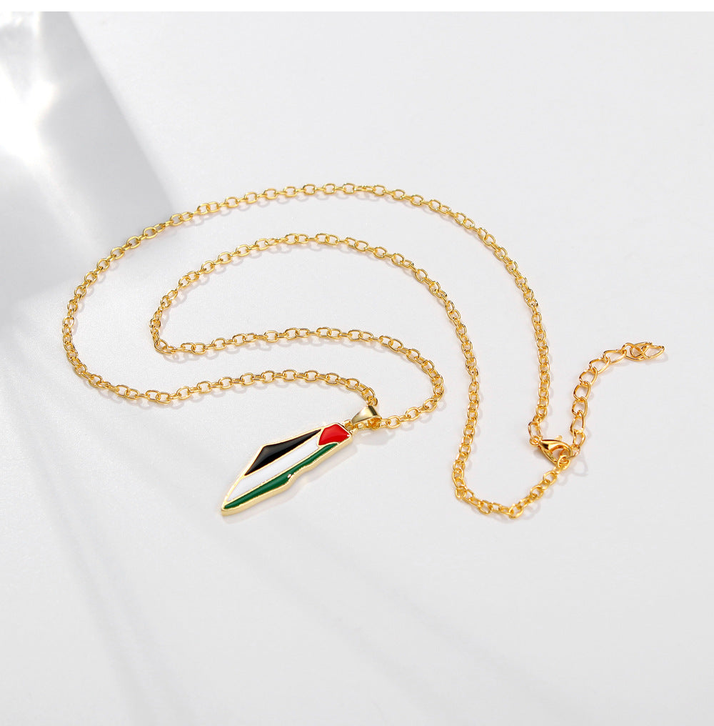 Collar Mapa de Palestina - Edición Chapado en Oro