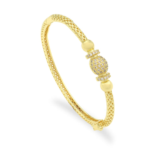 Pulsera de circonitas chapada en oro de 18 quilates de lujo