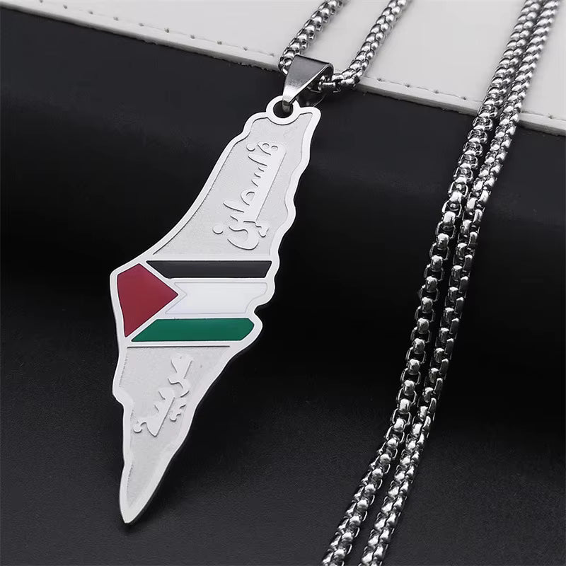 Collar Mapa de Palestina - Edición Chapado en Oro