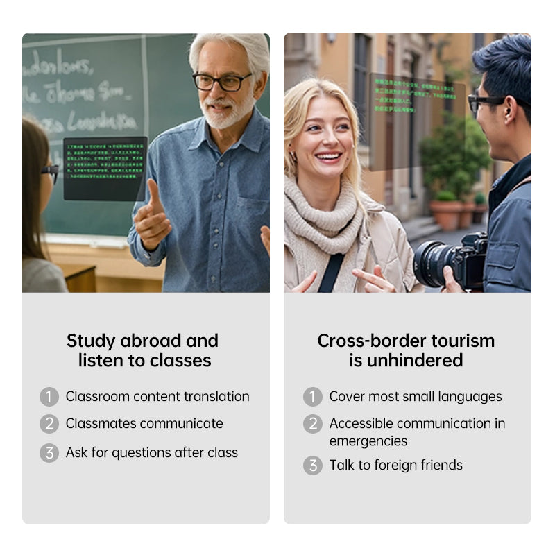 Gafas inteligentes con IA: audio Bluetooth, asistente de voz y traducción