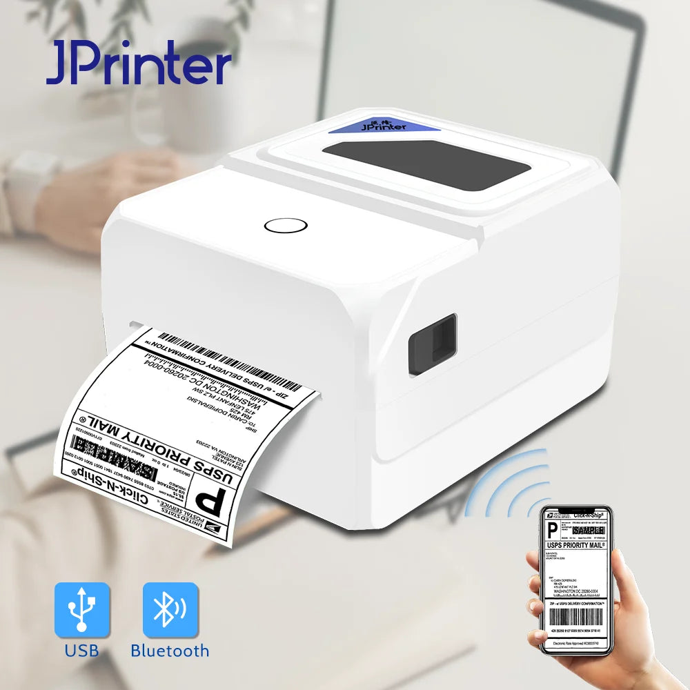Impresora térmica de etiquetas 4×6 JP-B411, USB/Bluetooth, envío rápido