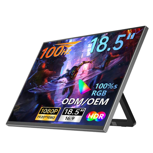 Monitor portátil para juegos de 18,5" – 1080p FHD, USB-C/HDMI, 100 Hz/60 Hz