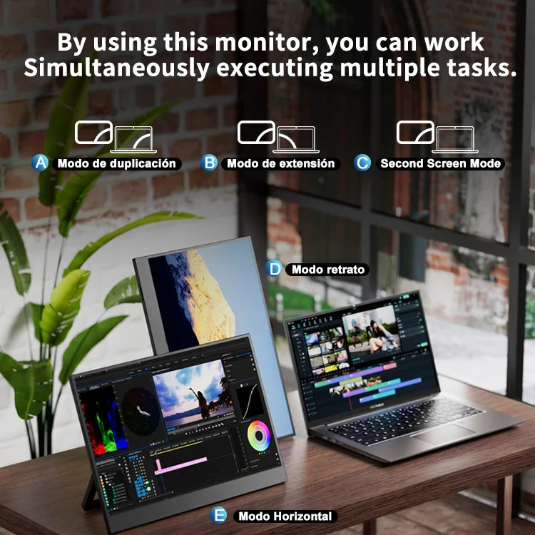Monitor portátil para juegos de 14" – 60 Hz FHD USB-C/HDMI